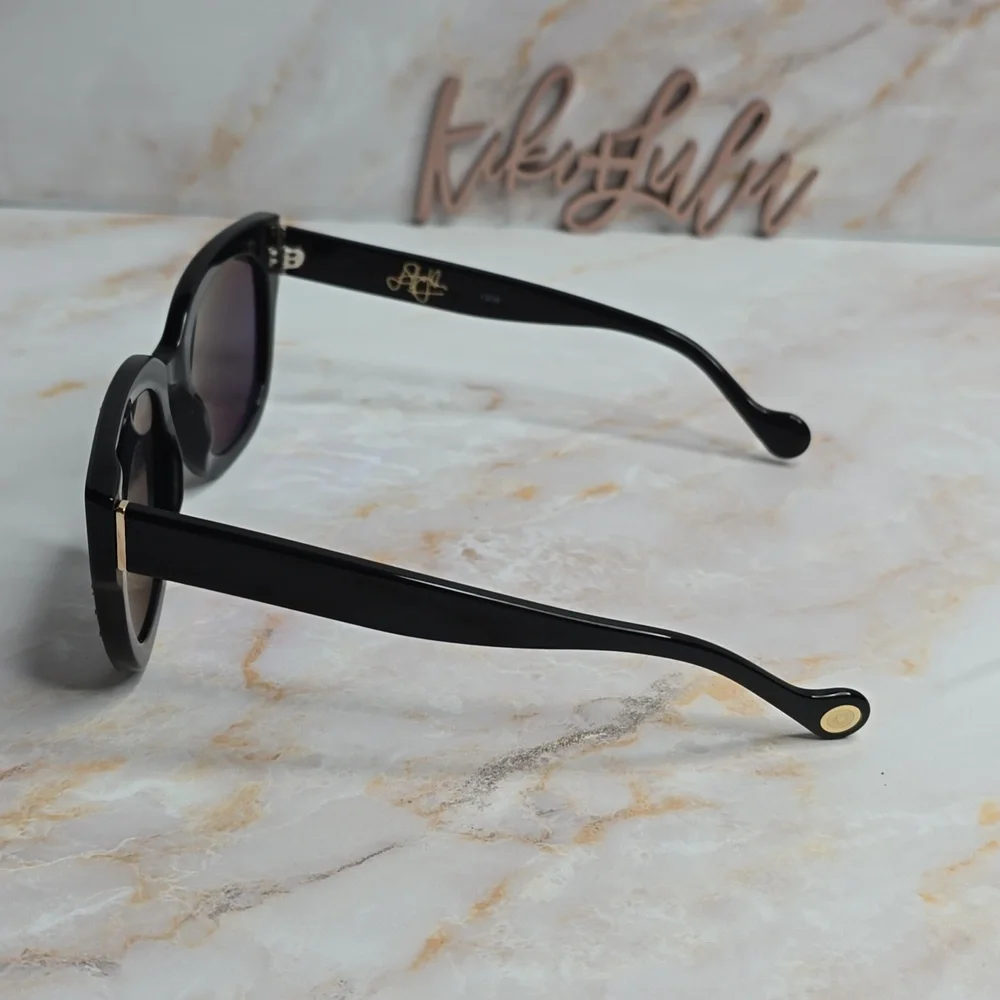 Elton john legend black studded polarized oversized acetate sunglasses